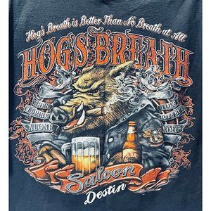 Vintage Hogs Breath Saloon Double Sided Colorful Biker T Shirt Size Large Adult